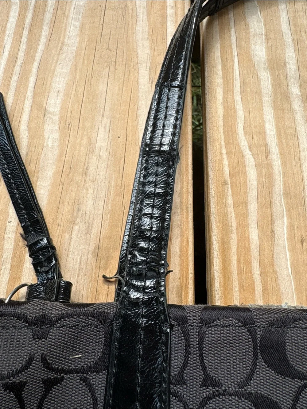 Coach Signature Python Stripe Black Purse